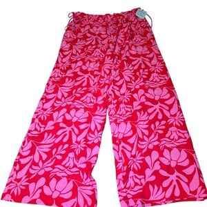 Shade & Shore Pink Floral Wide Leg Pants